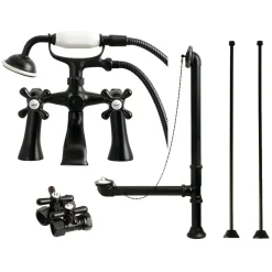 Kingston Brass Vintage Deck Mount Clawfoot Tub Faucet Package