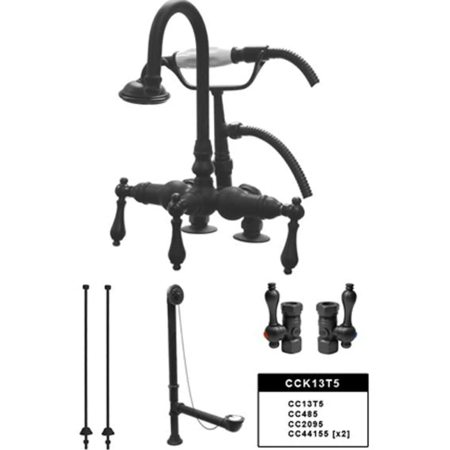 Kingston Brass Vintage Deck Mount Clawfoot Tub Faucet Package