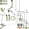 Kingston Brass Vintage Deck Mount 7" Center Clawfoot Tub Fixture with Shower Riser Package
