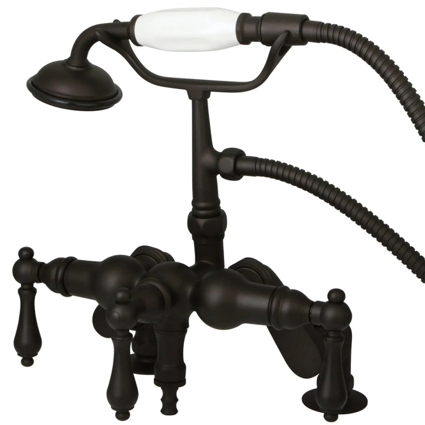 Kingston Brass Vintage Deck Mount Clawfoot Tub Filler Faucet with Hand Shower