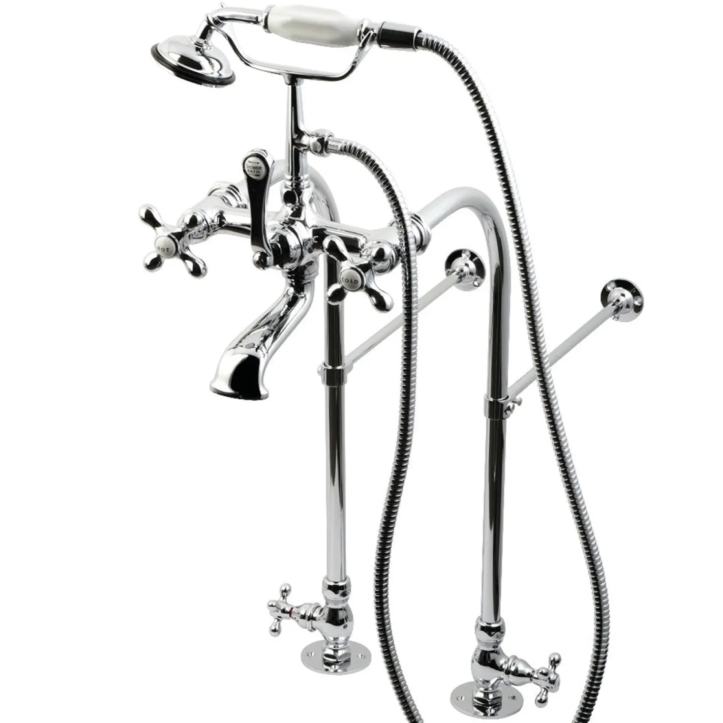 Kingston Brass Vintage Freestanding Clawfoot Tub Faucet with Hand Shower