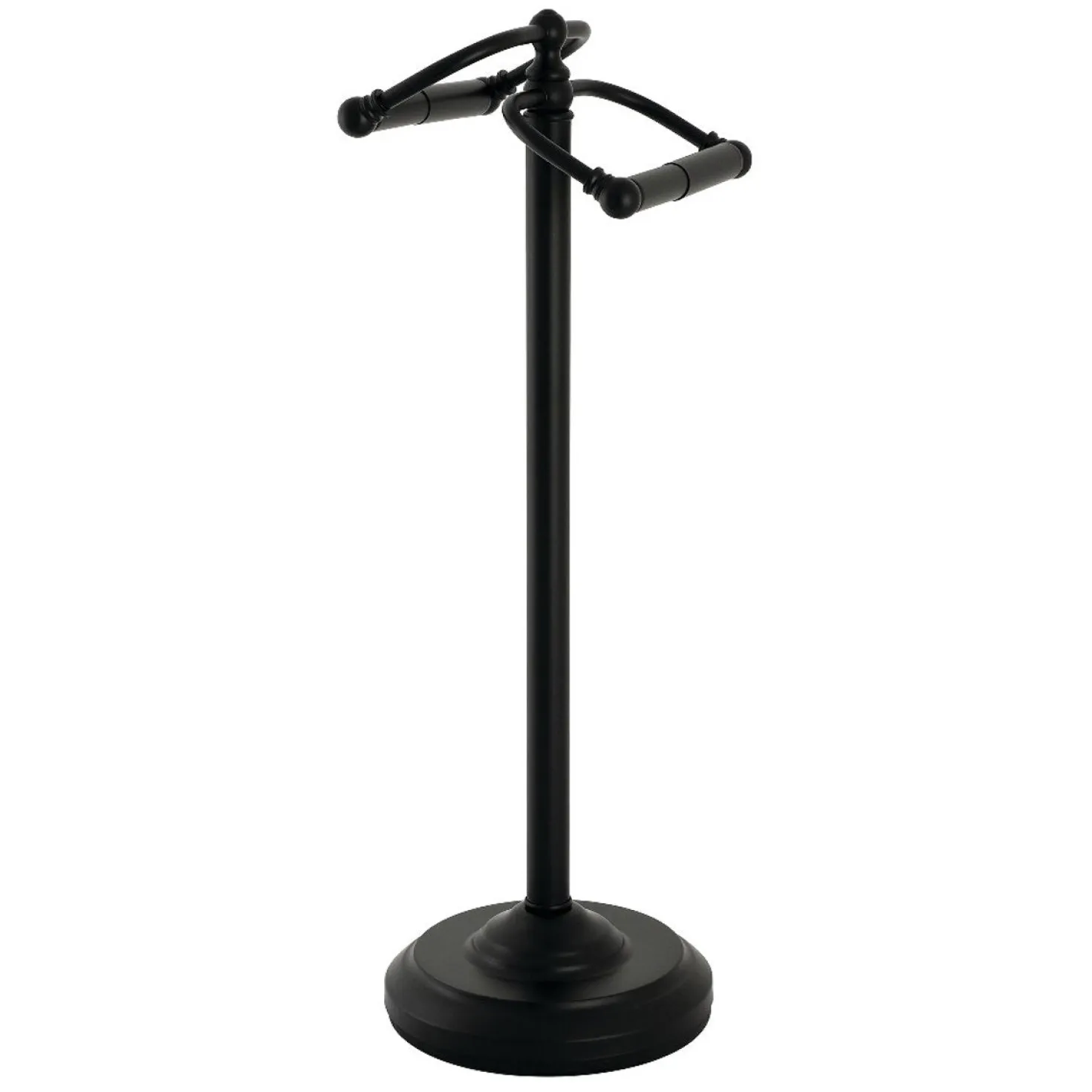 Kingston Brass Vintage Freestanding Double Roll Toilet Paper Holder in Matte Black