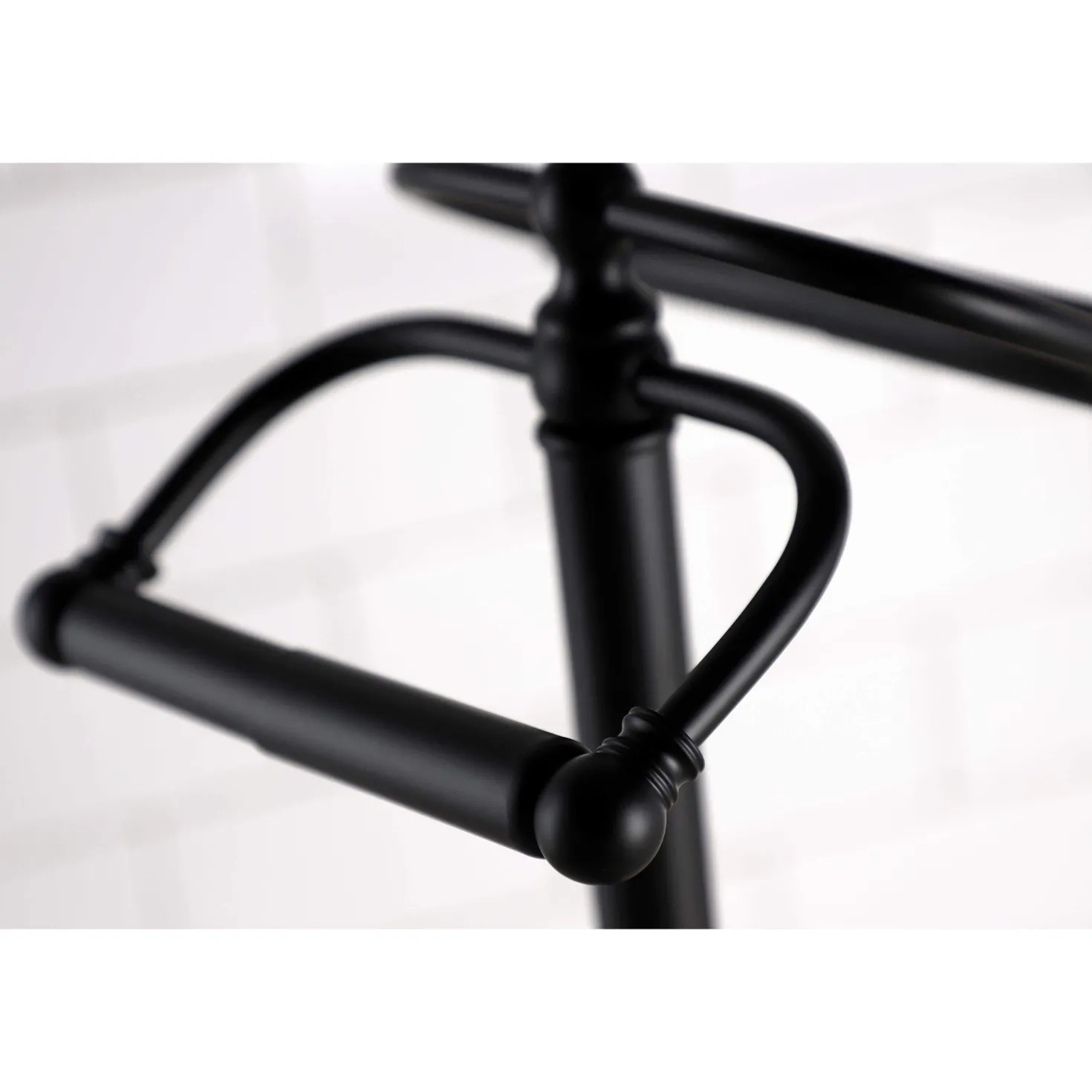 Kingston Brass Vintage Freestanding Double Roll Toilet Paper Holder in Matte Black