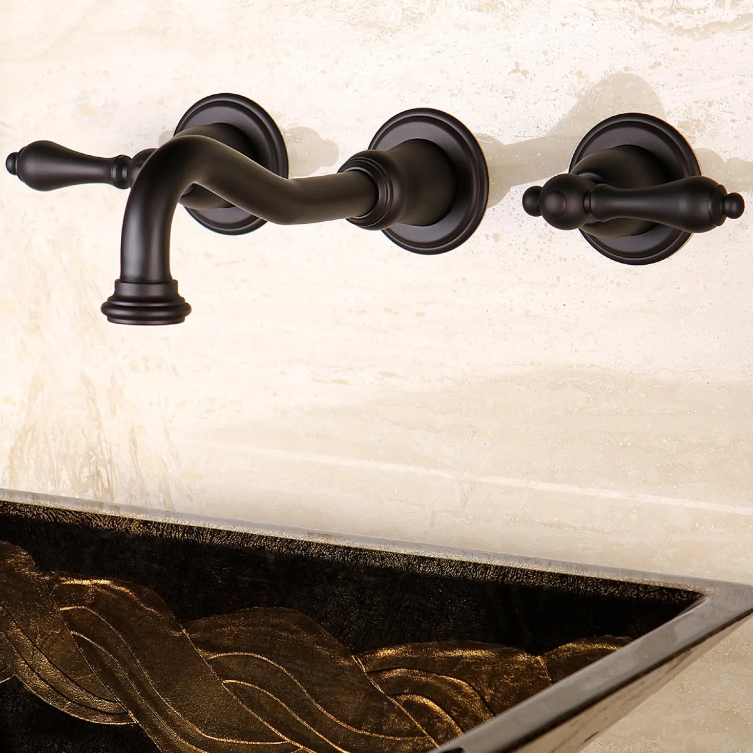 Kingston Brass Vintage 2-Handle Wall Mount Bathroom Faucet