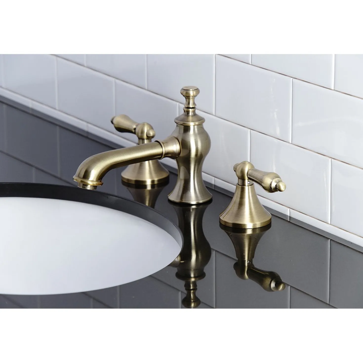 Kingston Brass Vintage 3-Hole 8-Inch Widespread Bathroom Faucet