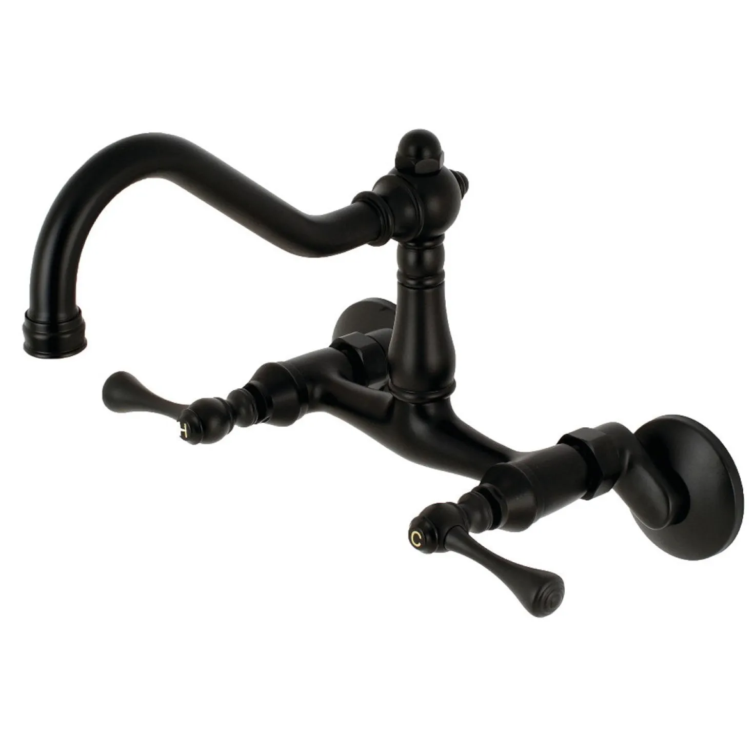 Kingston Brass Vintage 6-Inch Adjustable Center Wall Mount Kitchen Faucet