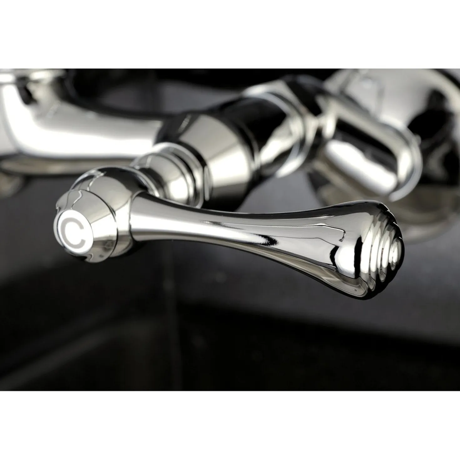 Kingston Brass Vintage 6-Inch Adjustable Center Wall Mount Kitchen Faucet