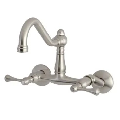 Kingston Brass Vintage 6-Inch Adjustable Center Wall Mount Kitchen Faucet