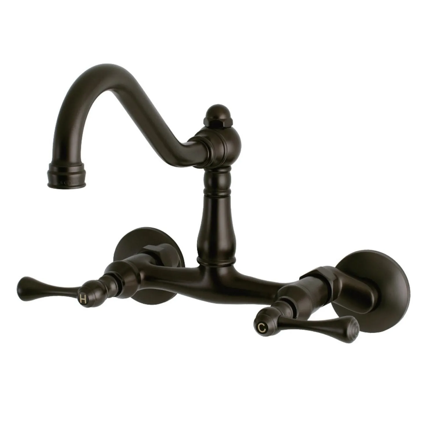 Kingston Brass Vintage 6-Inch Adjustable Center Wall Mount Kitchen Faucet