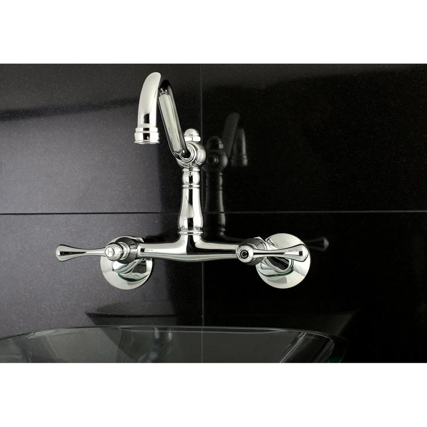 Kingston Brass Vintage 6-Inch Adjustable Center Wall Mount Kitchen Faucet