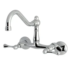 Kingston Brass Vintage 6-Inch Adjustable Center Wall Mount Kitchen Faucet