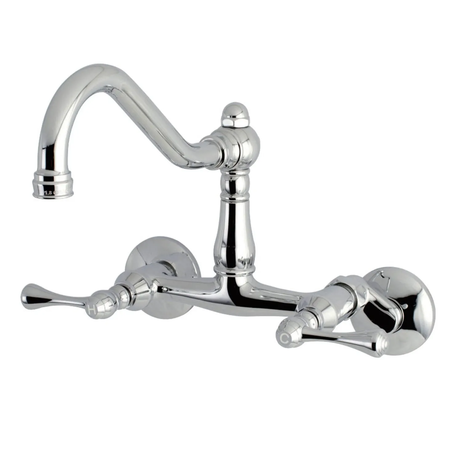 Kingston Brass Vintage 6-Inch Adjustable Center Wall Mount Kitchen Faucet