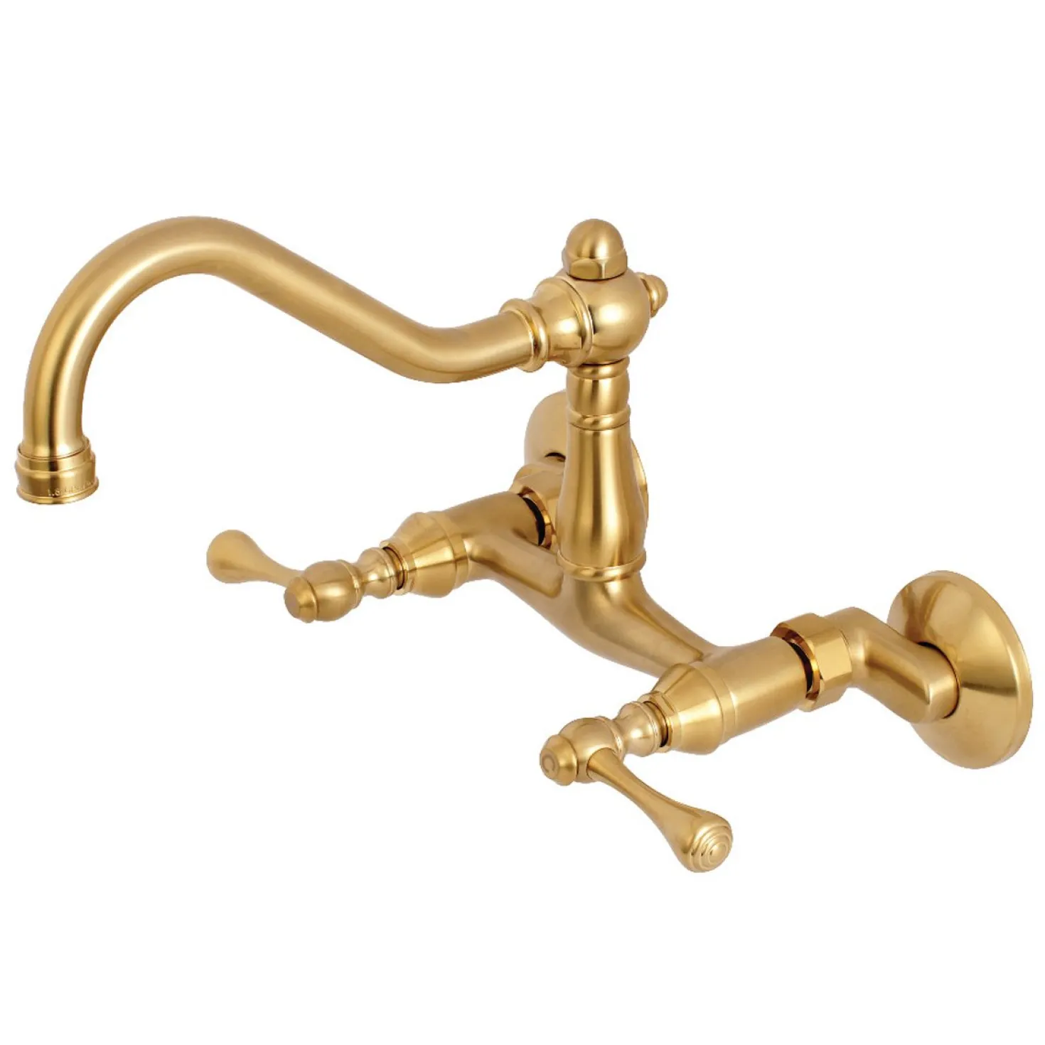 Kingston Brass Vintage 6-Inch Adjustable Center Wall Mount Kitchen Faucet