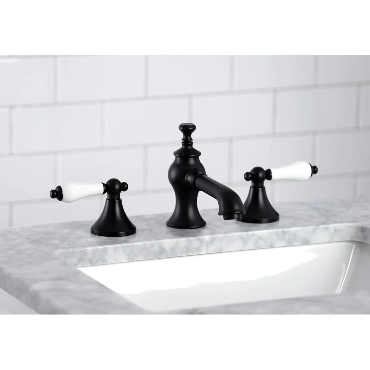 Kingston Brass Vintage 8-Inch Widespread Three-Hole Bathroom Faucet