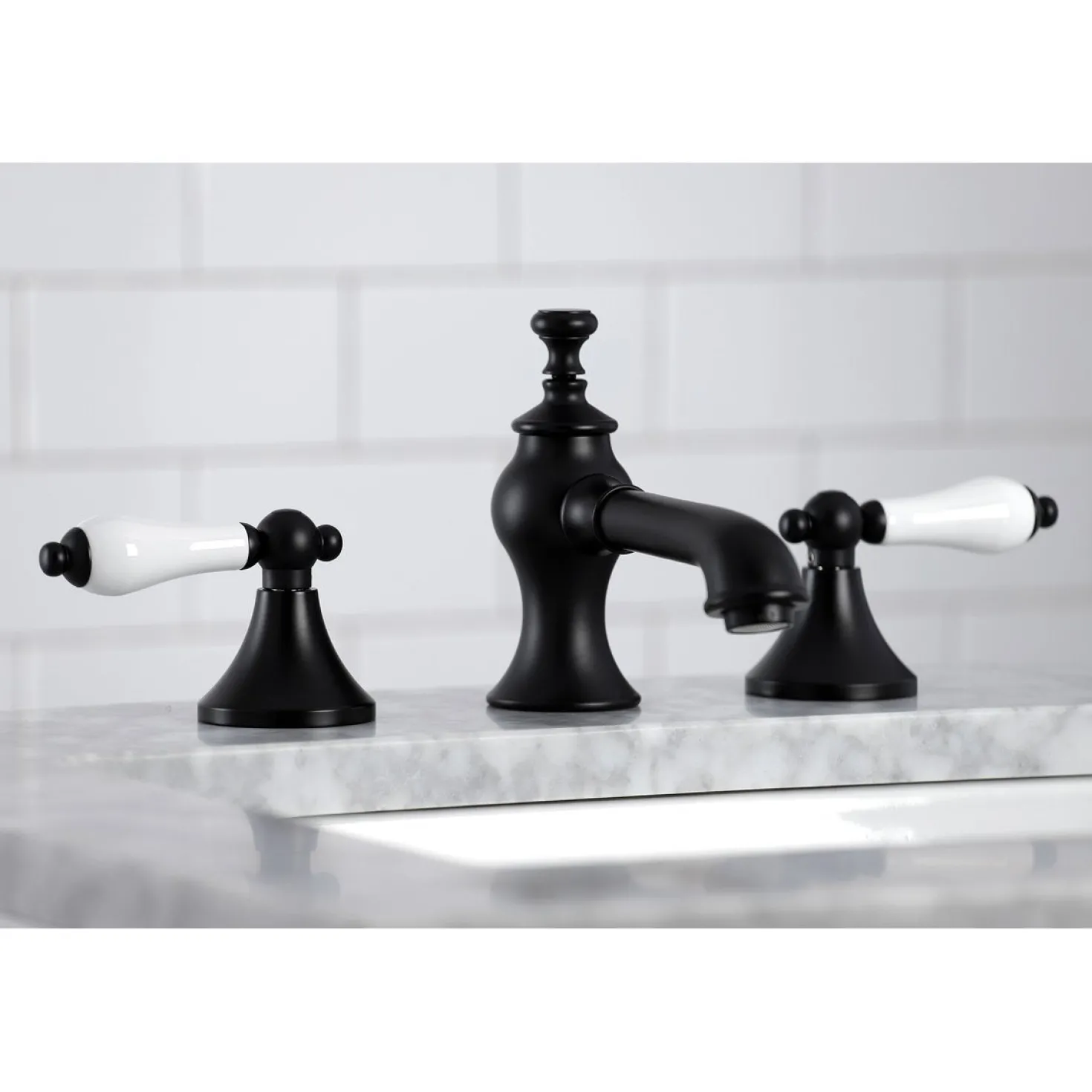 Kingston Brass Vintage 8-Inch Widespread Three-Hole Bathroom Faucet