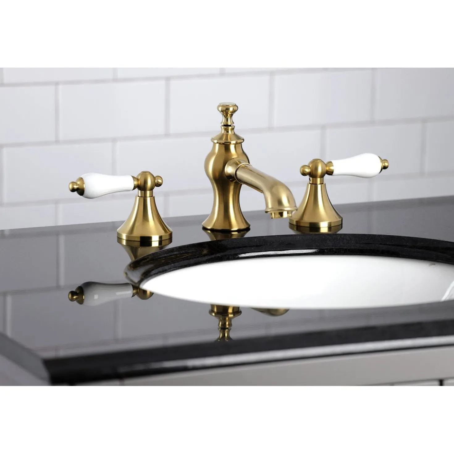 Kingston Brass Vintage 8-Inch Widespread Three-Hole Bathroom Faucet