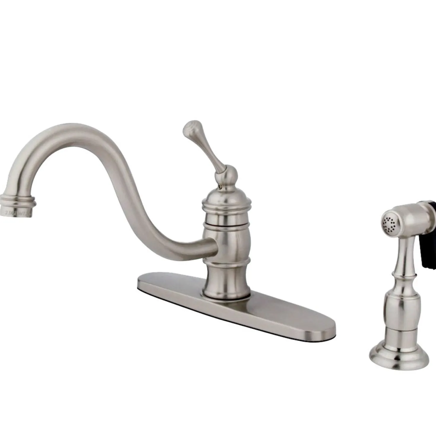 Kingston Brass Vintage 8" Kitchen Faucet with Brass Sprayer