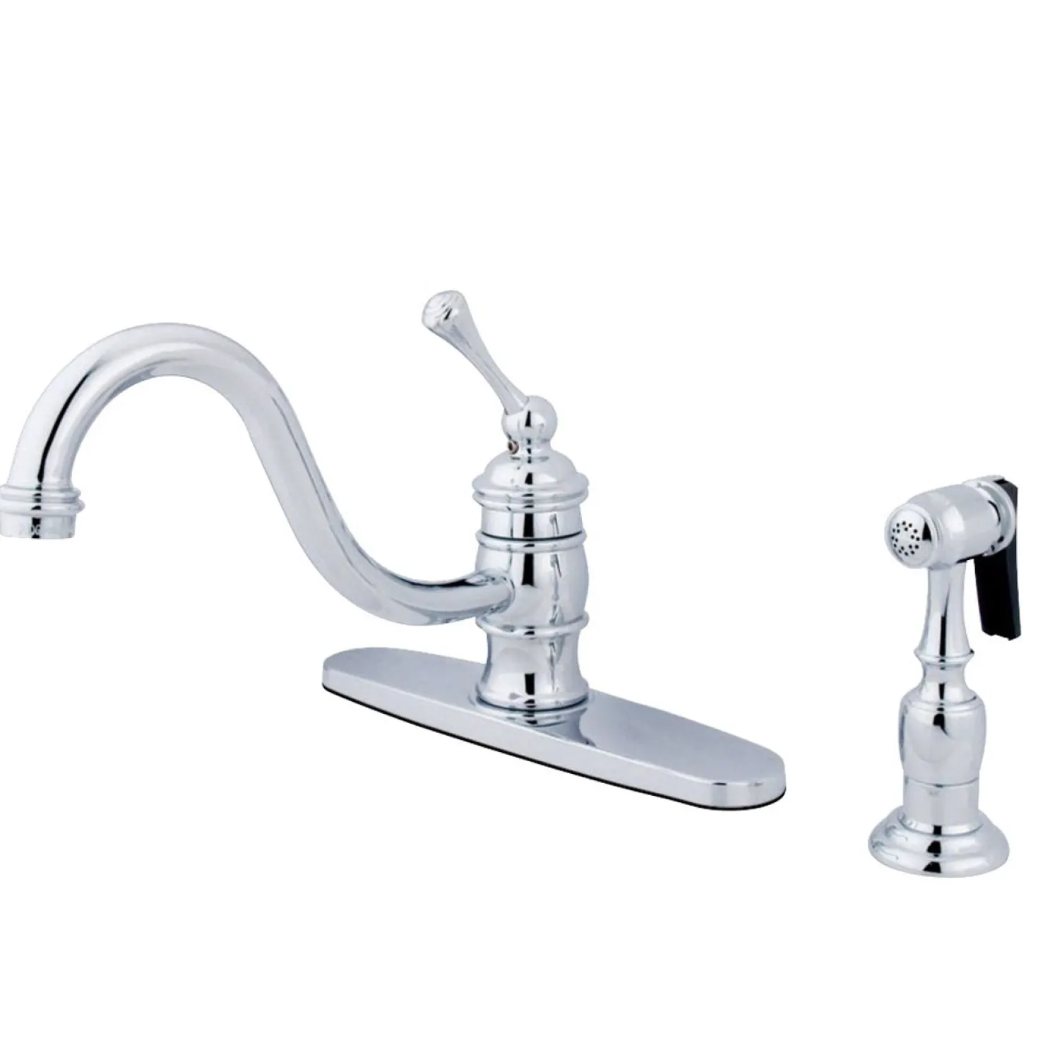 Kingston Brass Vintage 8" Kitchen Faucet with Brass Sprayer