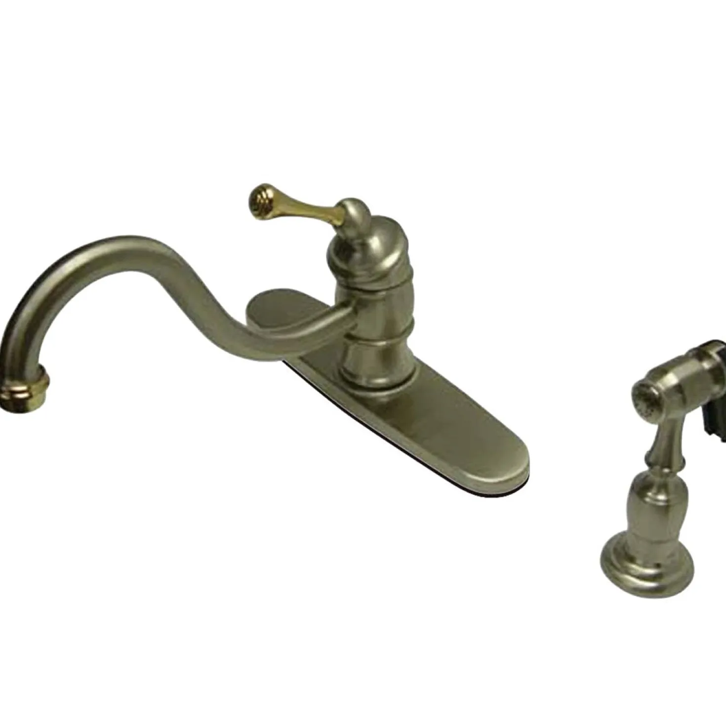 Kingston Brass Vintage 8" Kitchen Faucet with Brass Sprayer