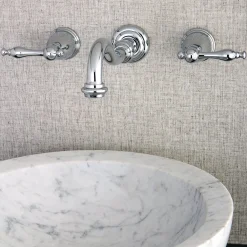 Kingston Brass Vintage Lever-Handle Wall Mount Bathroom Faucet