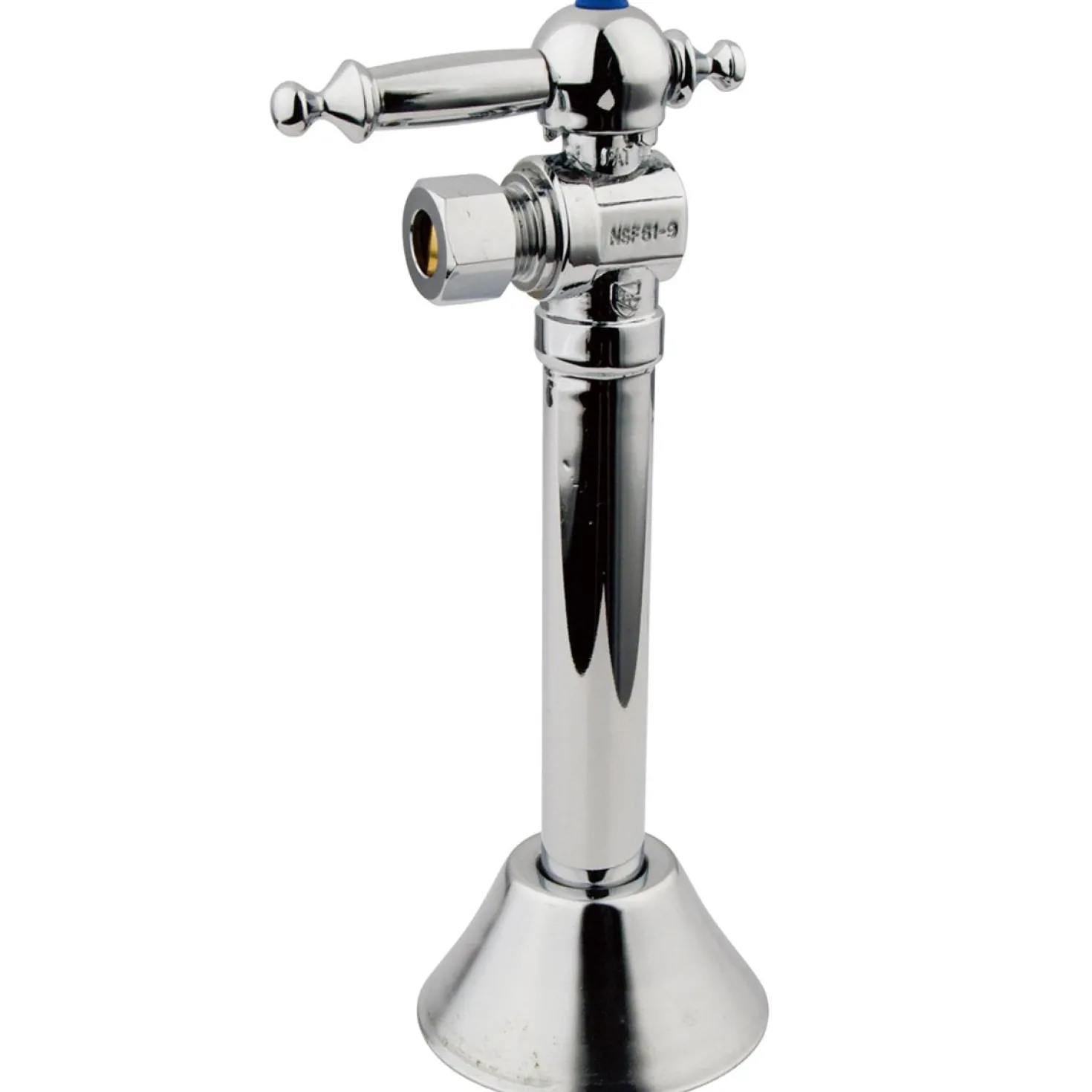 Kingston Brass Vintage 3/8" OD Compression, 1/2" Sweat Angle Shut-off Valve with 5" Extension