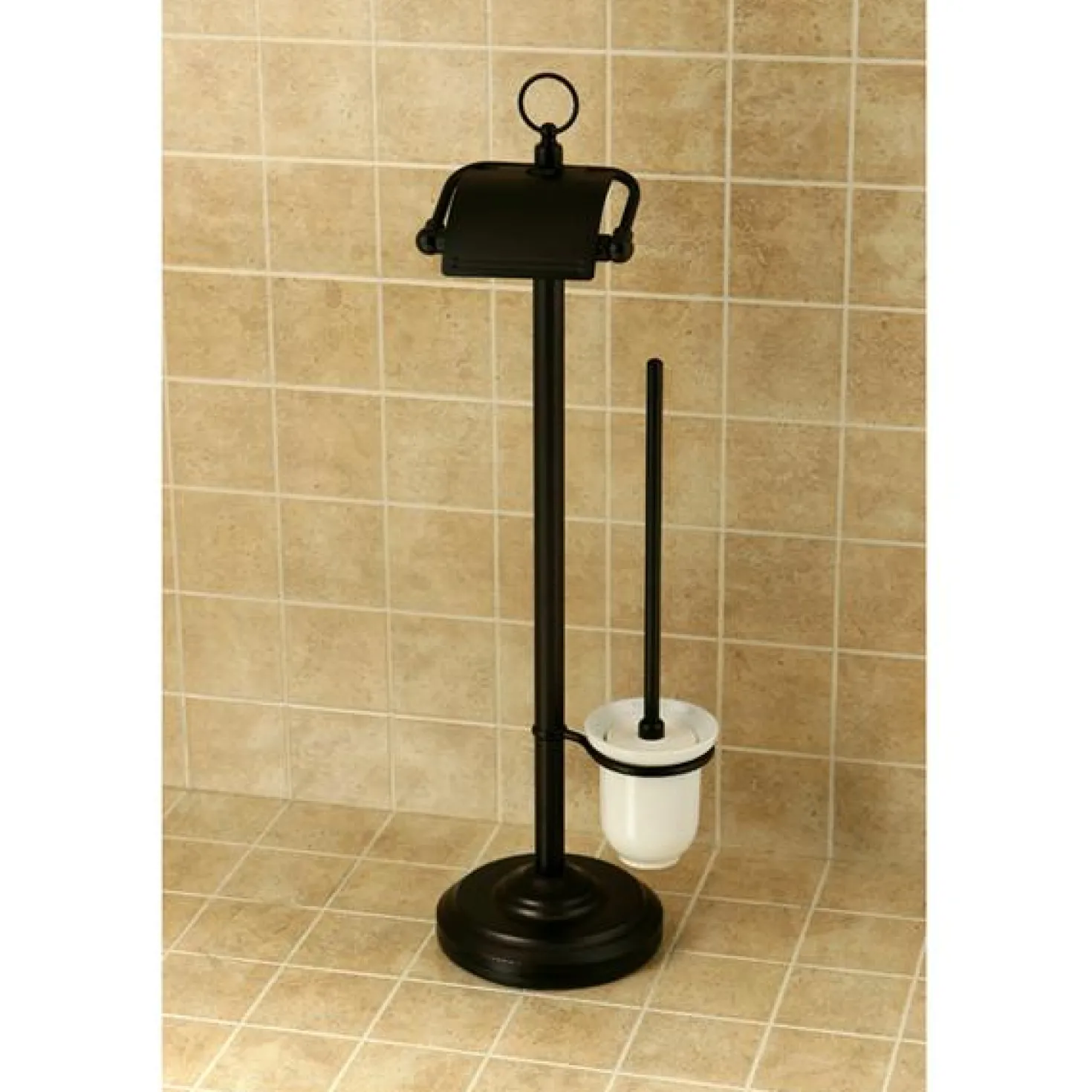 Kingston Brass Vintage Pedestal Toilet Paper and Brush Holder