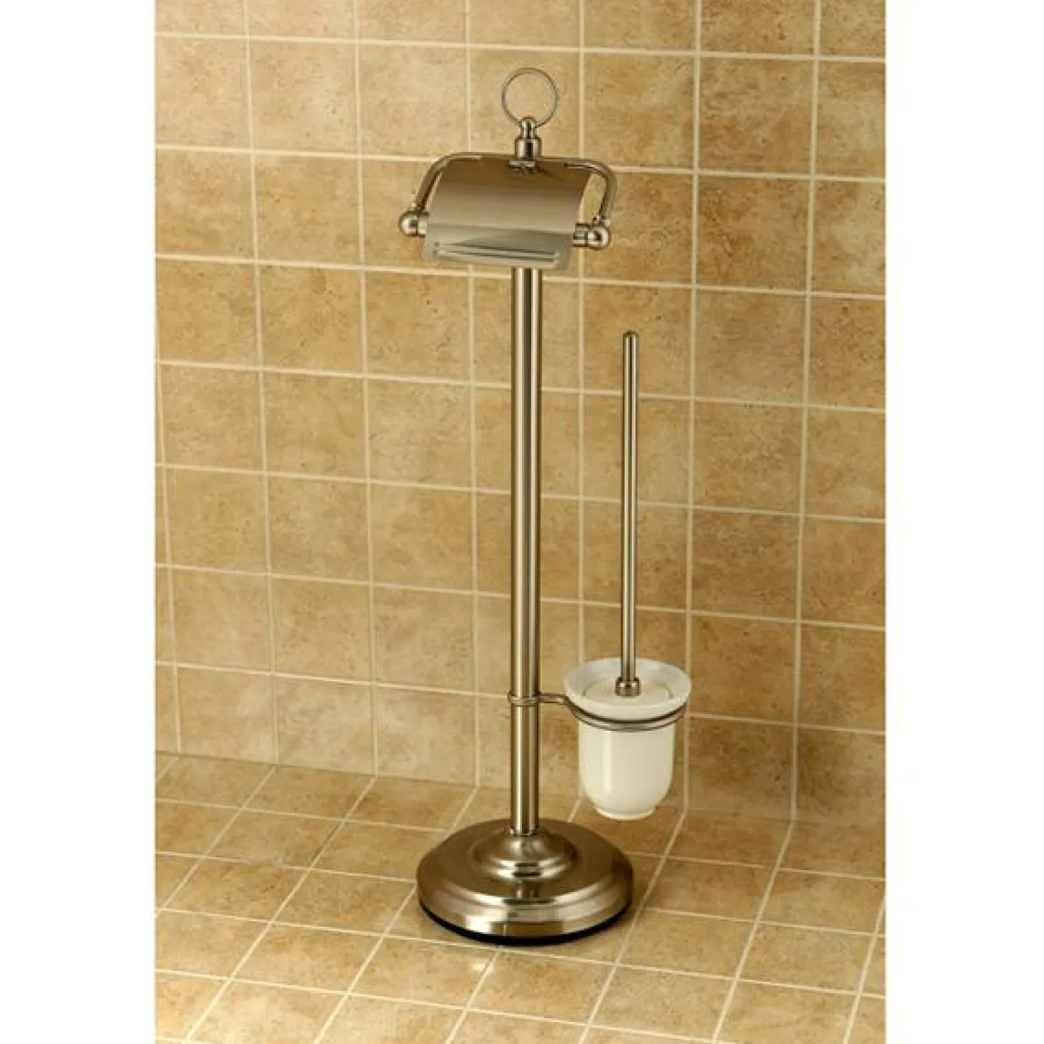Kingston Brass Vintage Pedestal Toilet Paper and Brush Holder