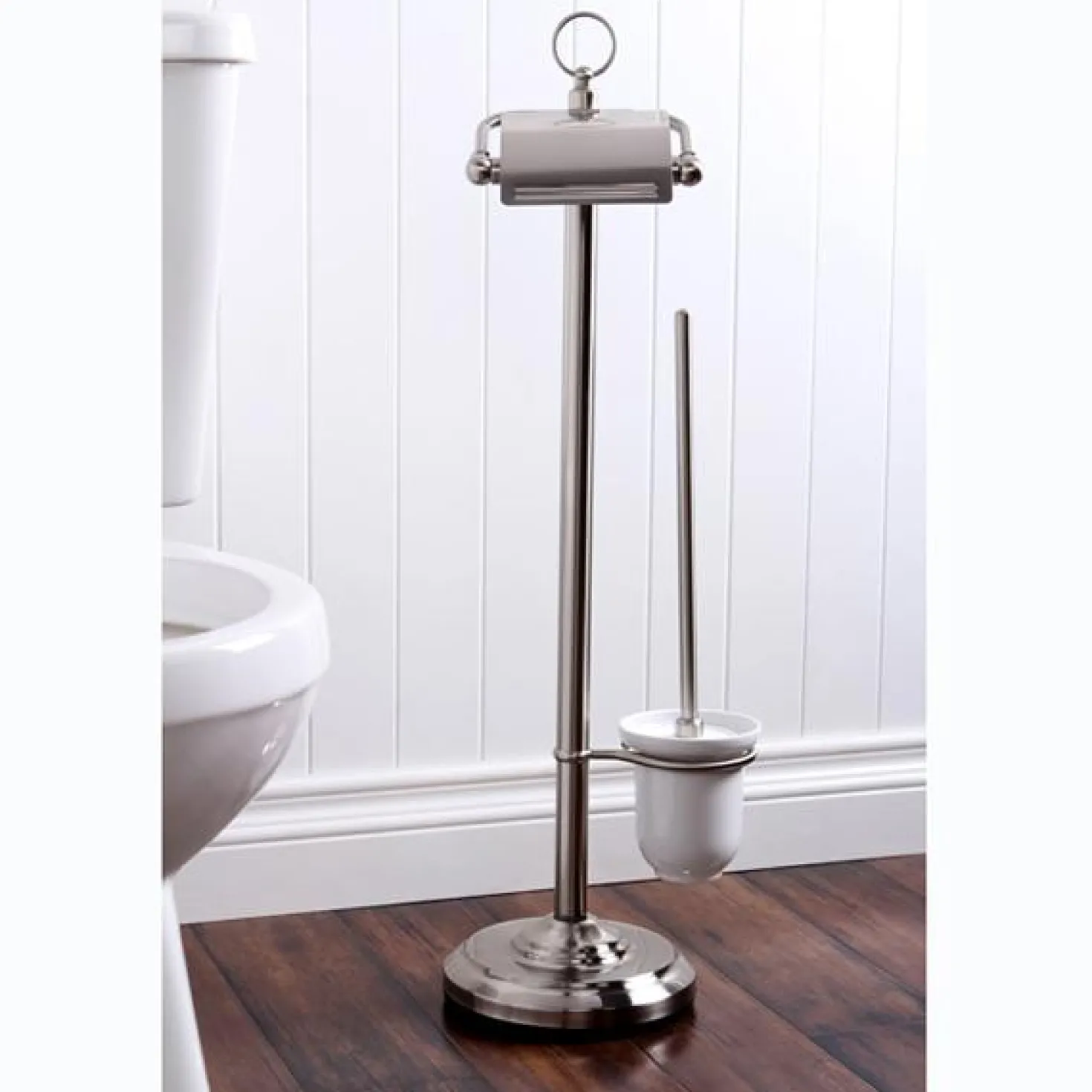 Kingston Brass Vintage Pedestal Toilet Paper and Brush Holder