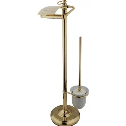 Kingston Brass Vintage Pedestal Toilet Paper and Brush Holder in Polished Brass