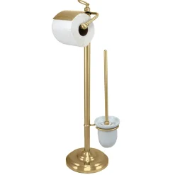 Kingston Brass Vintage Pedestal Toilet Paper and Brush Holder in Polished Brass