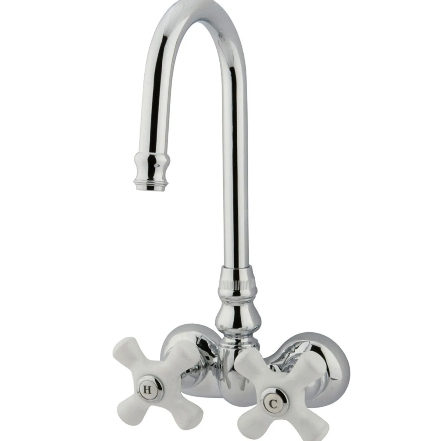 Kingston Brass Vintage 3-3/8" Spread Brass Wall Mount Clawfoot Tub Filler Faucet