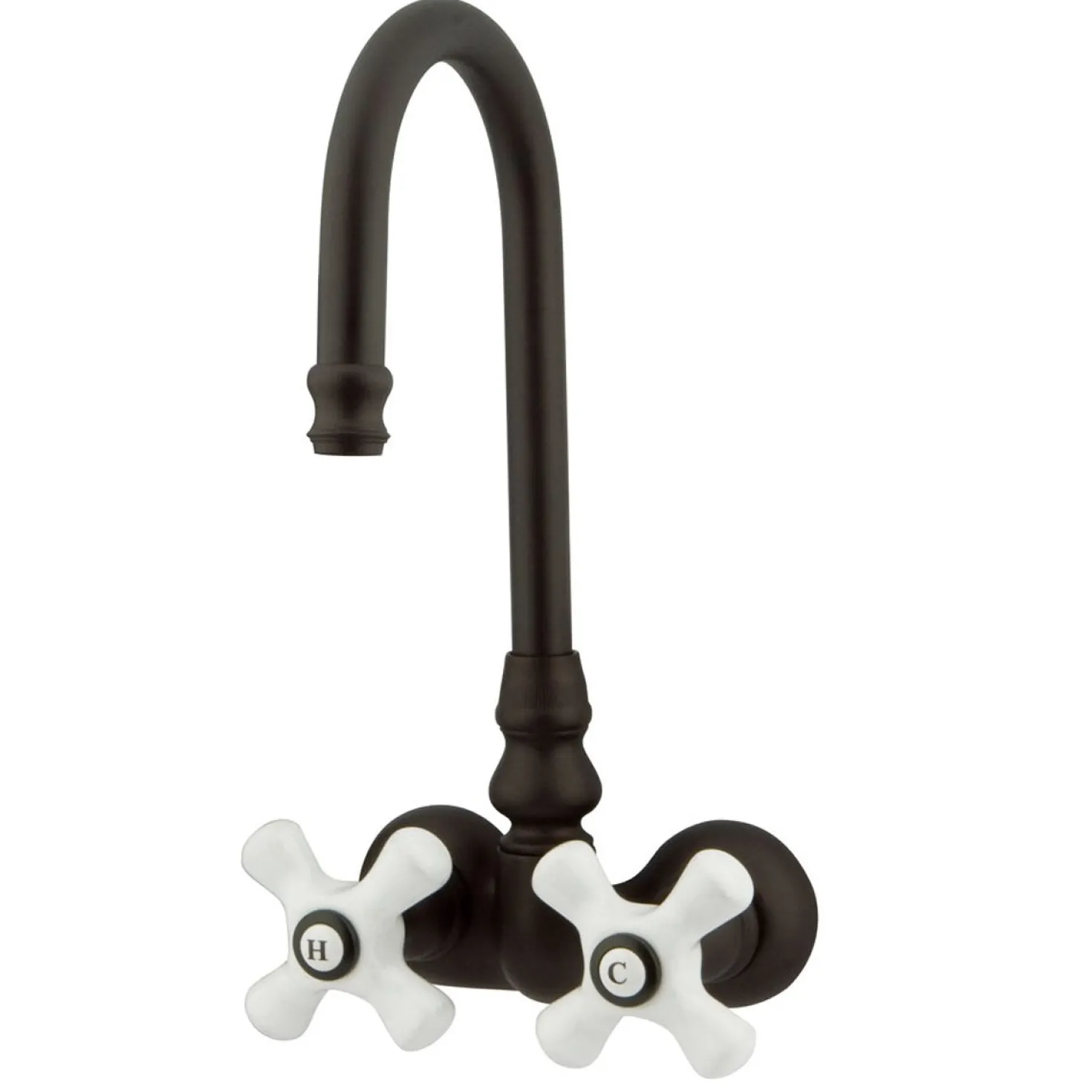 Kingston Brass Vintage 3-3/8" Spread Brass Wall Mount Clawfoot Tub Filler Faucet