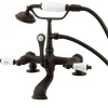 Kingston Brass Vintage 7" Spread Clawfoot Deck Mount Tub Filler with Hand Shower