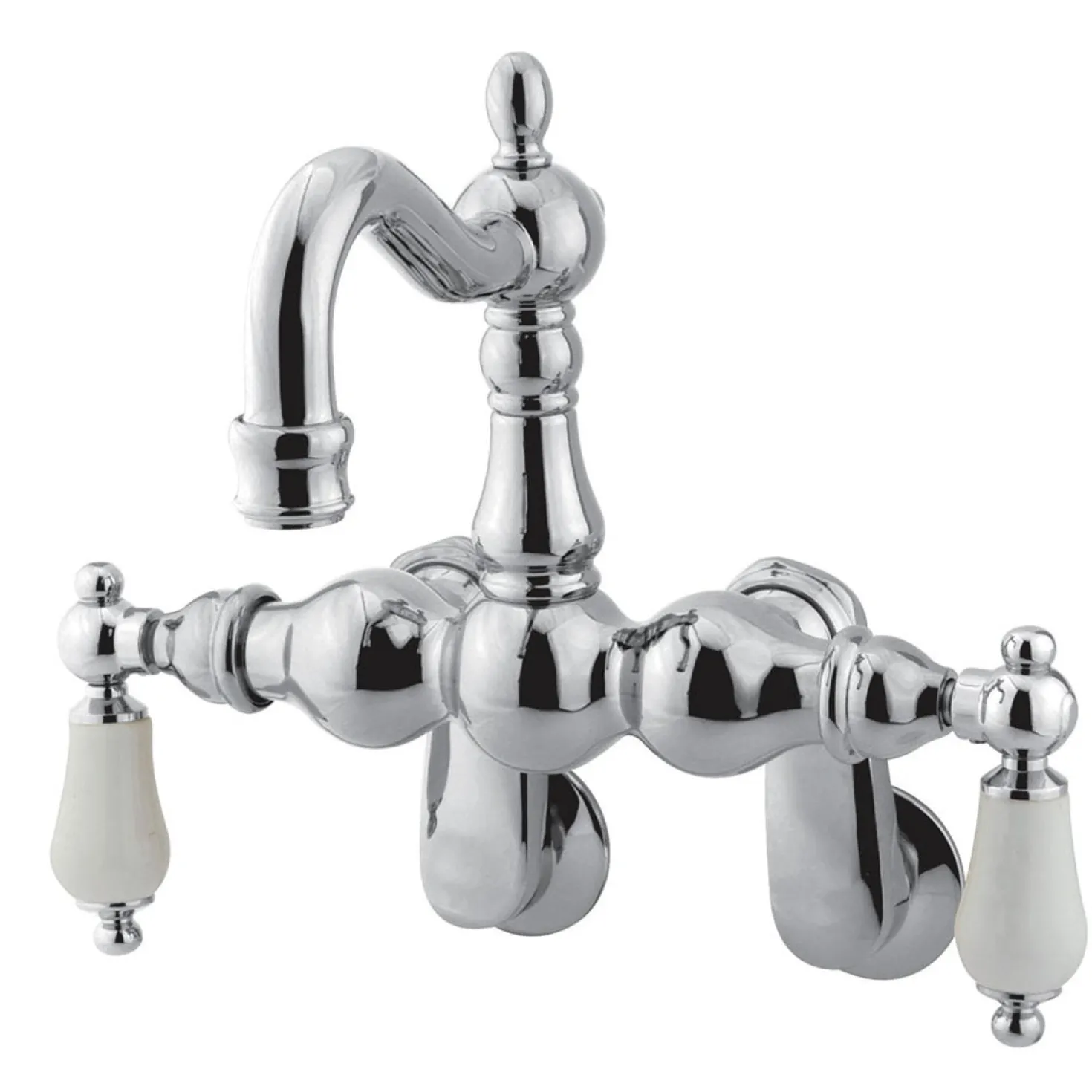 Kingston Brass Vintage 3-3/8" - 9" Spread Adjustable Center Wall Mount Clawfoot Tub Filler