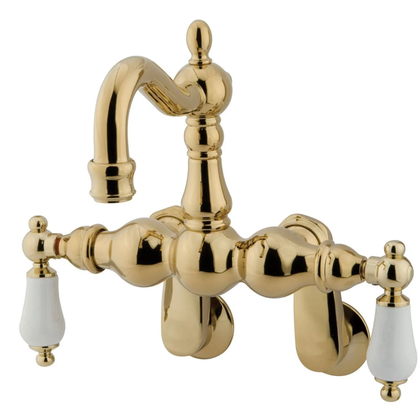 Kingston Brass Vintage 3-3/8" - 9" Spread Adjustable Center Wall Mount Clawfoot Tub Filler