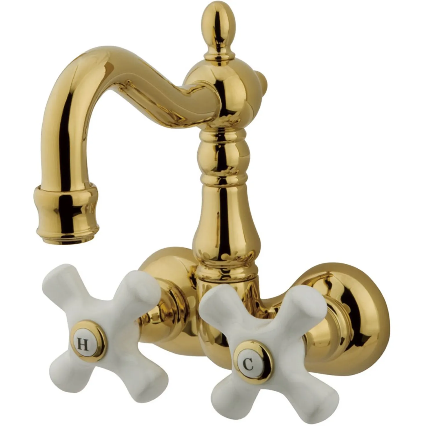 Kingston Brass Vintage 3-3/8" Spread Classic Wall Mount Clawfoot Tub Filler Faucet