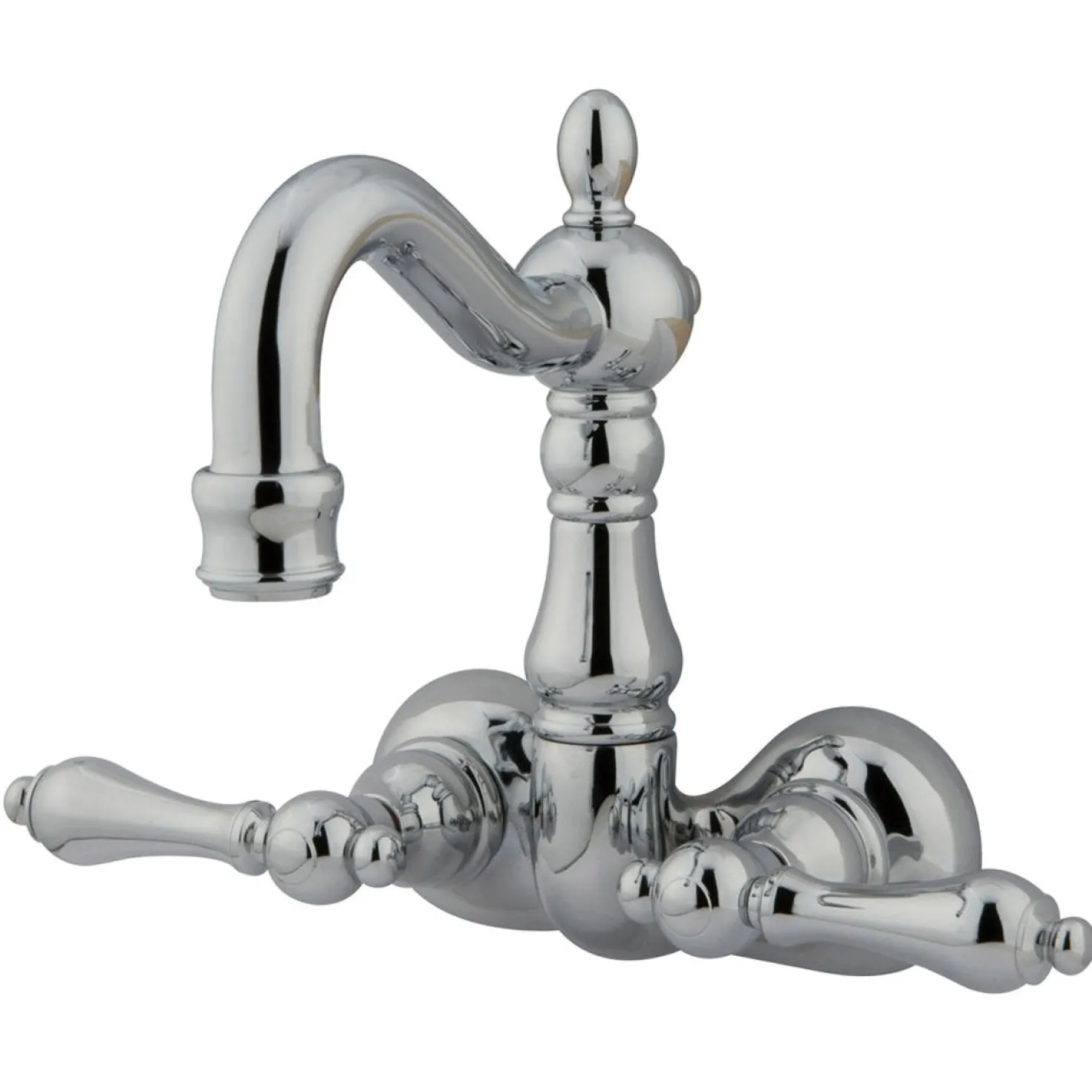 Kingston Brass Vintage 3-3/8" Spread Wall Mount Brass Clawfoot Tub Filler