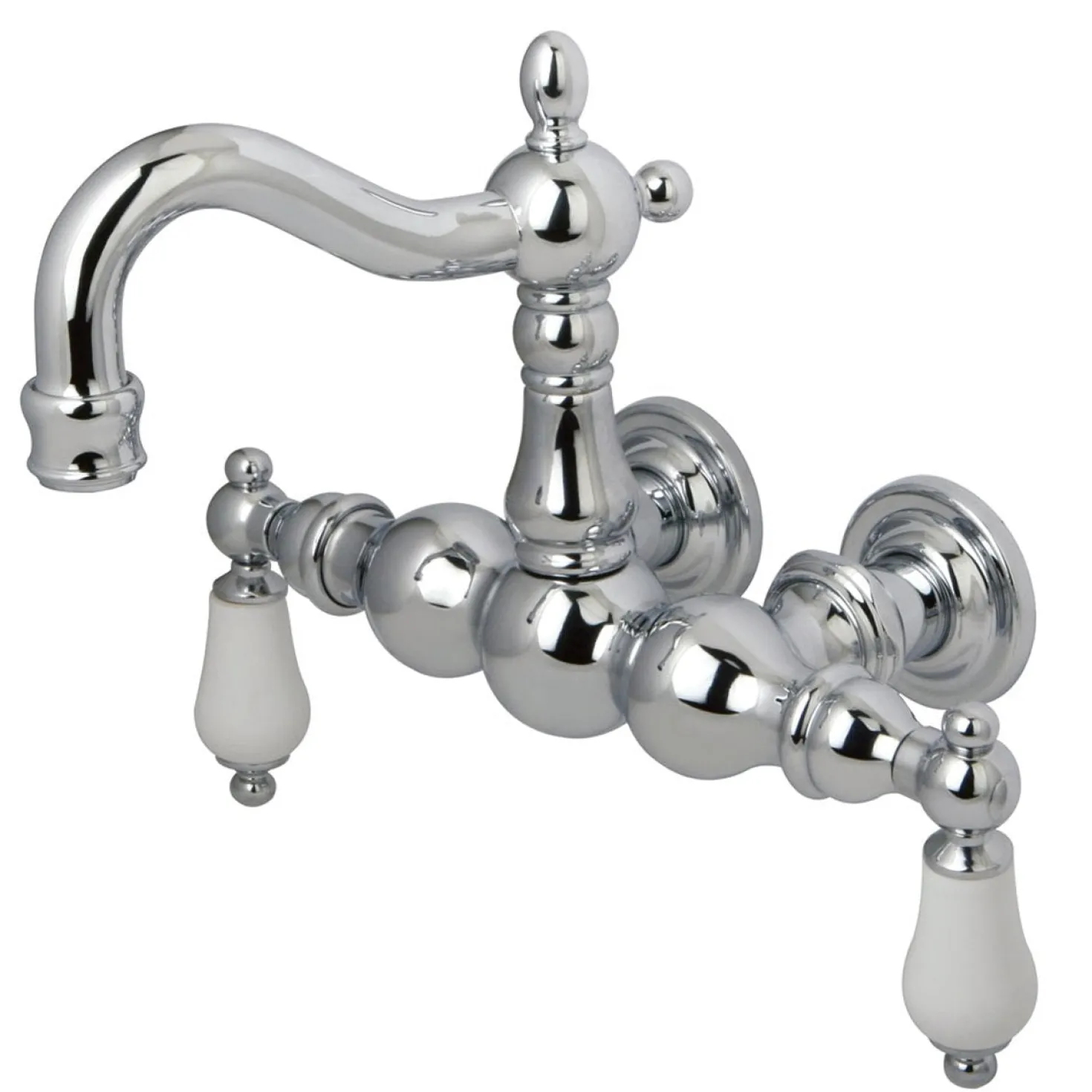Kingston Brass Vintage 3-3/8" Spread Wall Mount Clawfoot Tub Filler