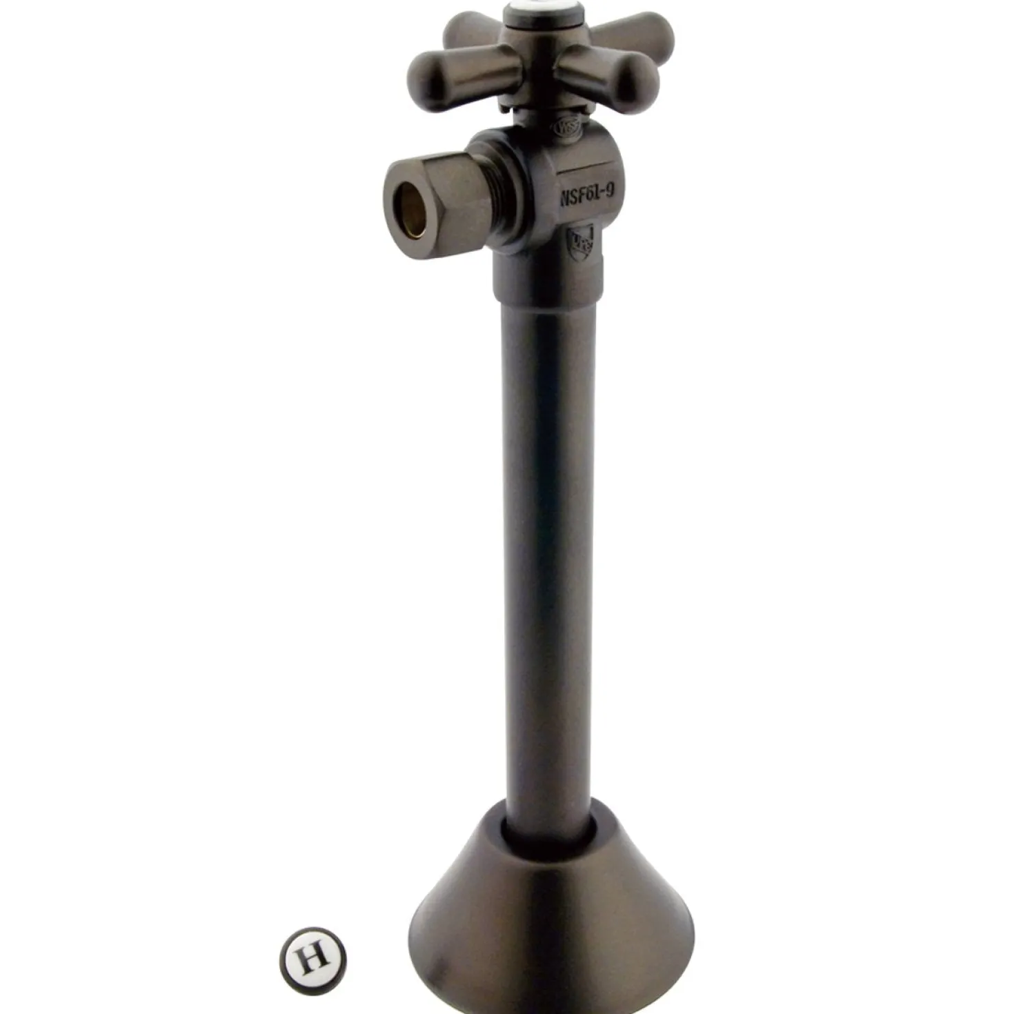 Kingston Brass Vintage 1/2" Sweat, 3/8" OD Compression Angle Shut-off Valve with 5" Extension