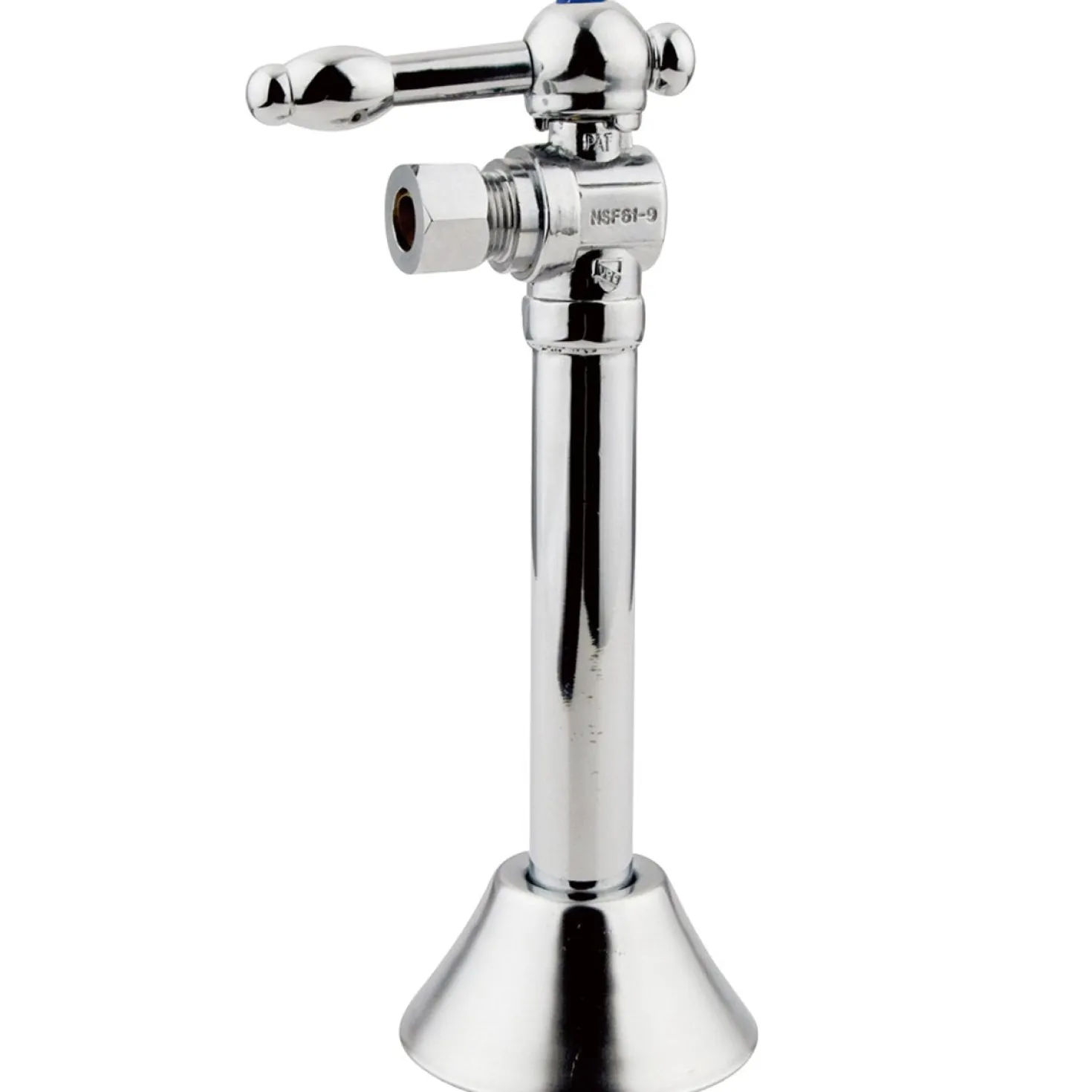 Kingston Brass Vintage 1/2" Sweat, 3/8" OD Compression Angle Shut-off Valve with 5" Extension in Polished Chrome