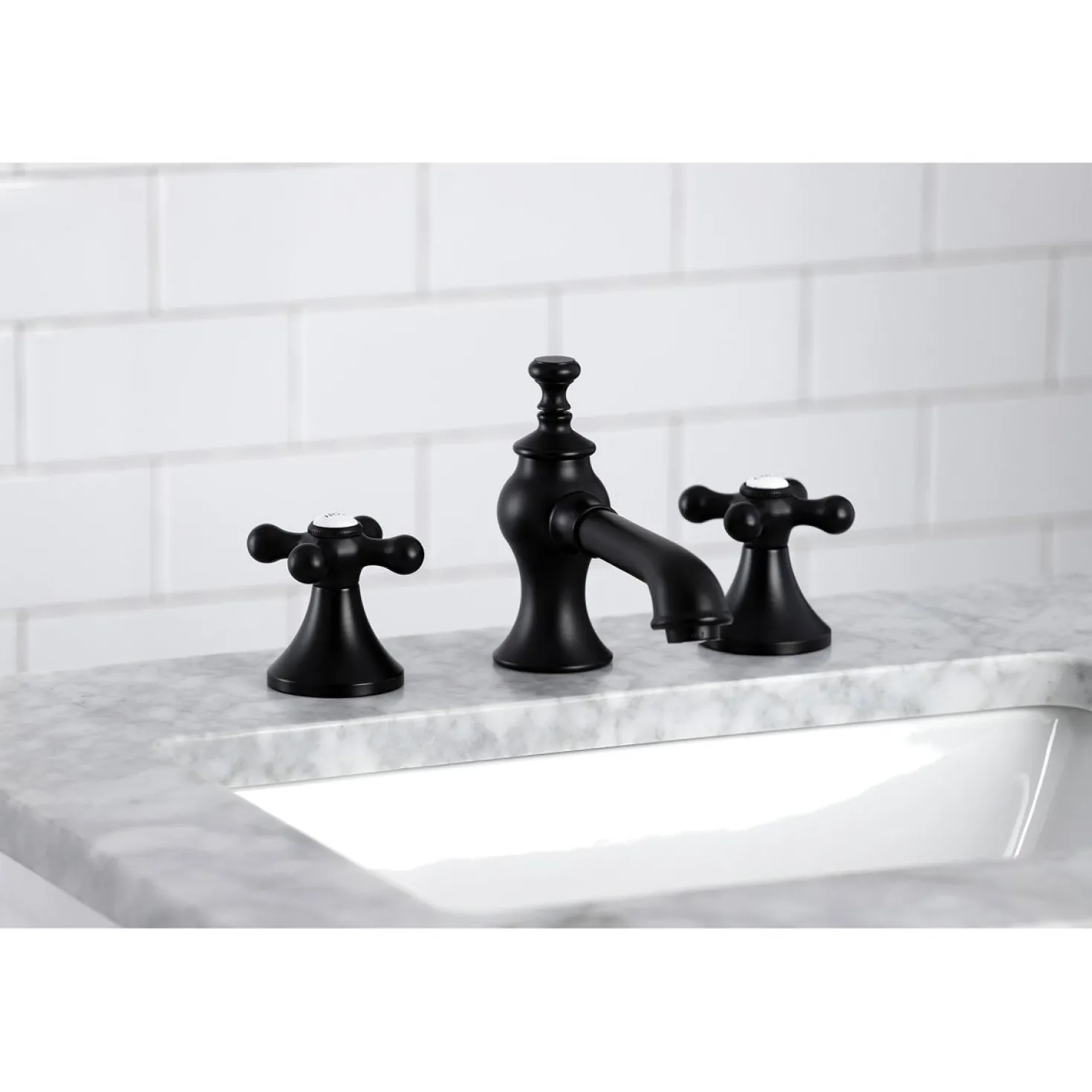 Kingston Brass Vintage Three-Hole 8-Inch Widespread Bathroom Faucet