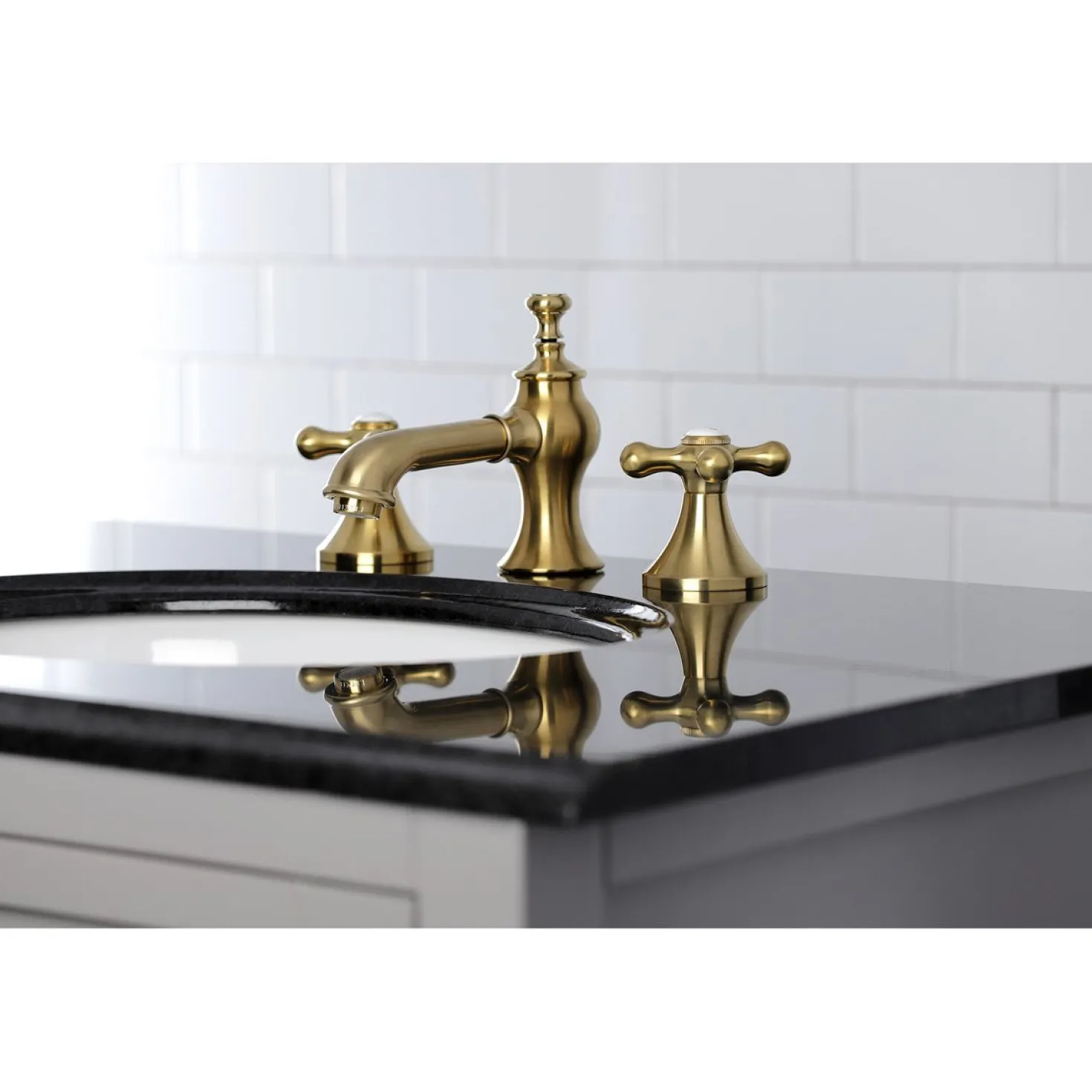 Kingston Brass Vintage Three-Hole 8-Inch Widespread Bathroom Faucet