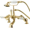 Kingston Brass Vintage 3" to 12" Classic Deck Mount Clawfoot Tub Filler Faucet with Hand Shower