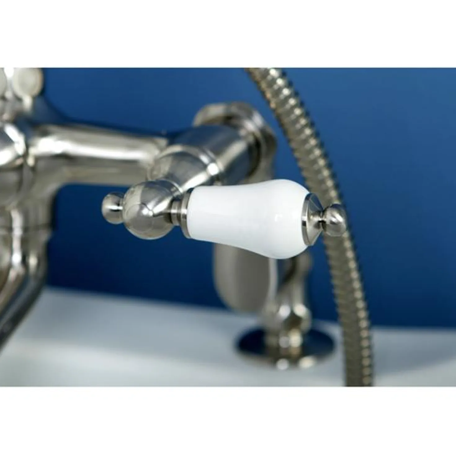 Kingston Brass Vintage 3" to 12" Spread Deck Mount Clawfoot Tub Filler Faucet with Hand Shower