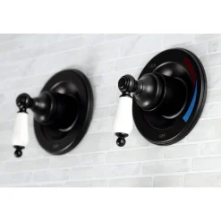 Kingston Brass Vintage Tub and Shower Faucet in Matte Black