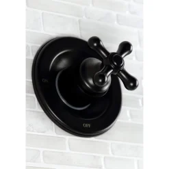Kingston Brass Vintage Twin Handles Tub Shower Faucet in Matte Black