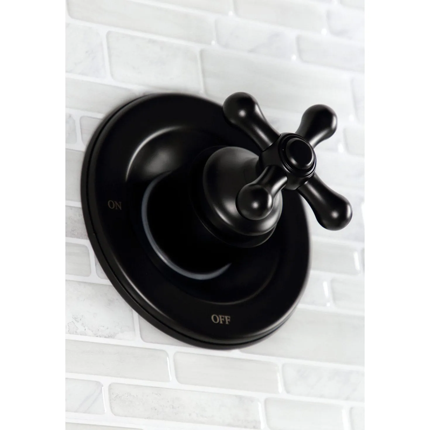 Kingston Brass Vintage Twin Handles Tub Shower Faucet in Matte Black
