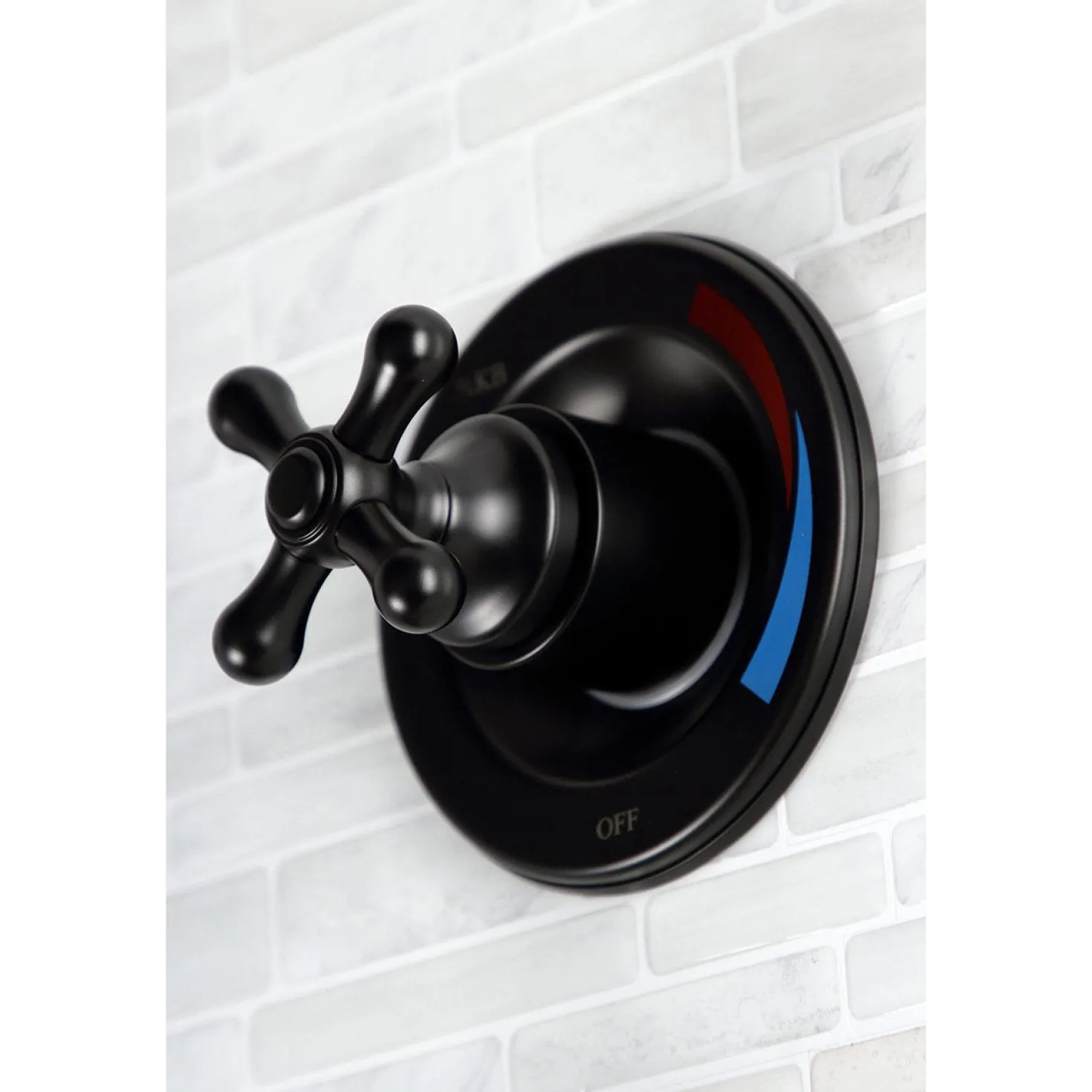 Kingston Brass Vintage Twin Handles Tub Shower Faucet in Matte Black