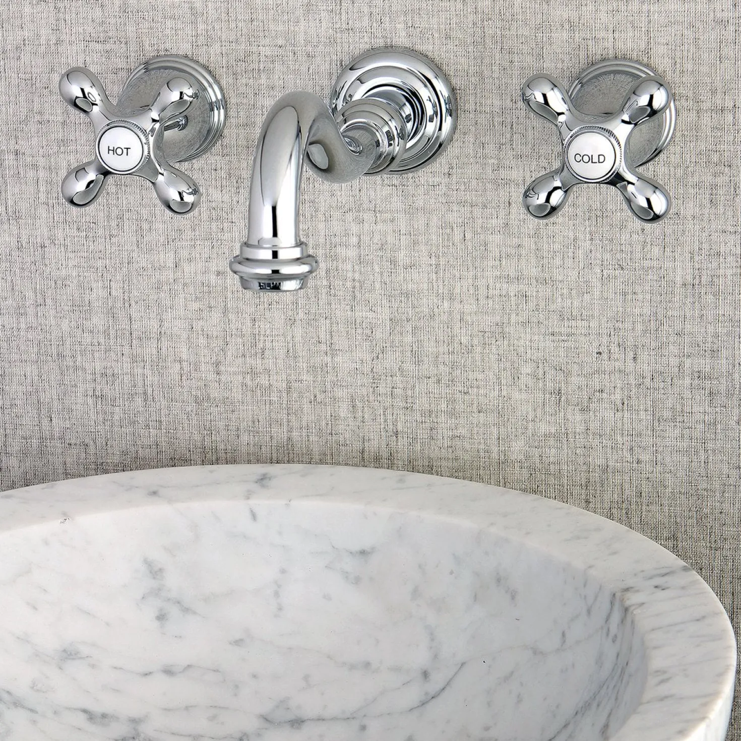 Kingston Brass Vintage Two-Handle Wall Mount Bathroom Faucet