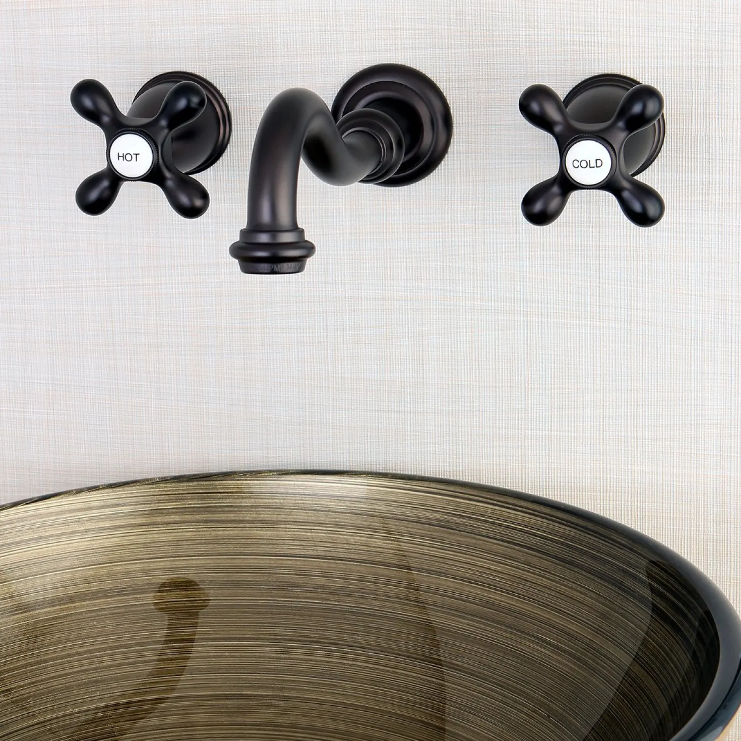 Kingston Brass Vintage Two-Handle Wall Mount Bathroom Faucet